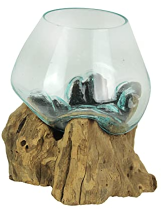 Chesapeake Bay Bol en verre sur bois flotté Marron 19 cm
