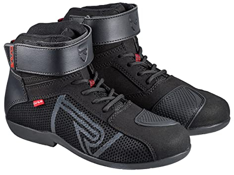 Stivali moto CURVE Rubi Nero/Grigio | Uomo e Donna | Microfibra | Uso urbano | Rinforzo cambio marcia, lacci, suola antiscivolo | CE, 39 EU