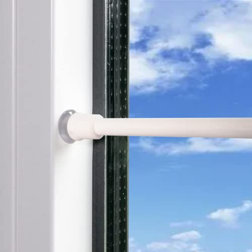 2 Stücks Klemmstange Für Gardinen, Spannstange Ohne Bohren, Gardinenstange Ausziehbar Teleskopstange Zum Klemmen, für Vorhänge Schränke DIY-Regal - Weiß (50.5-80CM)