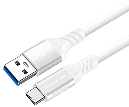 Câble USB A vers USB C 3.2 Gen 2 (10 Gb/s, 60W) – Charge rapide & Transfert haute vitesse – Compatible Samsung, iPhone, MacBook, iPad, Switch, SSD (blanc 1 mètre)