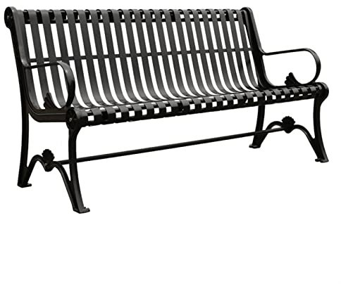 Grand patio Gartenbank Black Park Stuhl Outdoor Freizeit Bankguss Aluminium Doppelsitz Metall Park Bank mit Rückenlehne for Hinterhof, Patio, Veranda, Garten, Rasen (120/150 / 180cm) für Garten Park B
