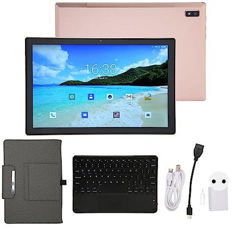 Zunate Tablette Android 10,1 Pouces, Tablette 2 en 1 avec étui de et Clavier, Caméra Avant 8MP et Arrière 16MP, 8 Go de, 256 Go de ROM, Prise en WiFi, Bluetooth