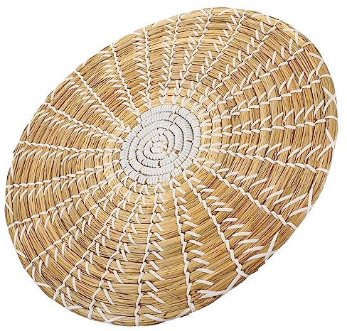 Warmhm Gewebte Wandkorb-dekoration Im Ethno-stil Runde Wandteller-dekoration Aus Seegras Zarte Wandkunst Für Wohnzimmer Schlafzimmer Küche Und Flur