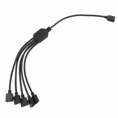 DOITOOL Argb Splitterkabel 12v 4-Polig mit 5-Fach Steckverbindung für LED Streifen und Controller Schwarz