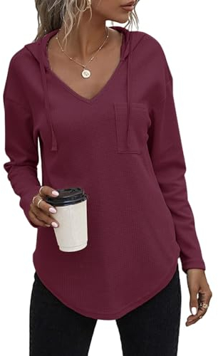 Cuptacc Pullover Damen Herbst Hoodies Plus Size Bekleidung Damen Mode Langarm Tshirt Gestalten Kordelzug Kapuzenpullover Trauben lila M