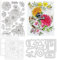 ORIGACH Realistische Frühling Dahlien Stempel und Stanzen und Schichtung Färbung Schablone Bundle für Kartenherstellung Fotoalbum Kunsthandwerk Zubehör