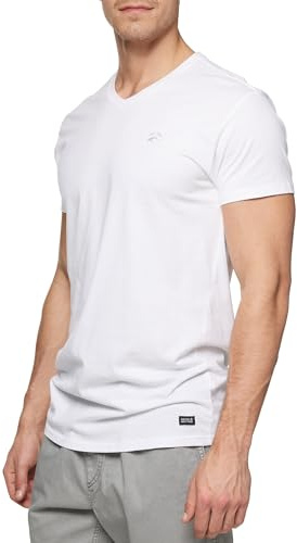 Indicode Herren INClever T-Shirt Sommershirt aus 100% Baumwolle mit V-Neck | Klassisches Herrenshirt für warme Tage mit V-Ausschnitt, Herrenshirt, Basic Shirt, Freizeitshirt, Sommershirt für Männer