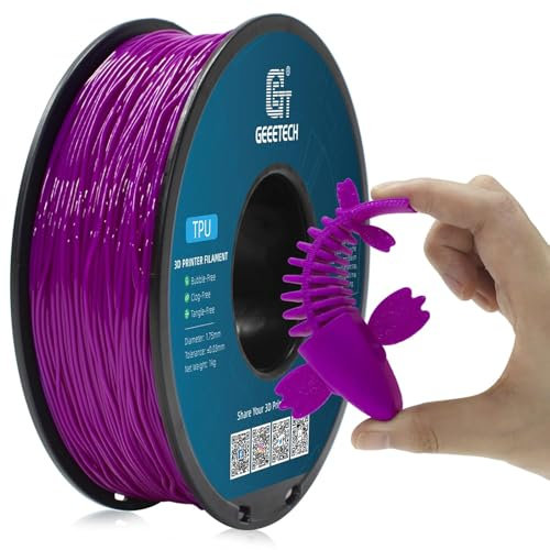 GEEETECH TPU filament 1,75mm Lila, Flexible 3D Drucker Filament 1kg 1 Spool