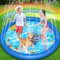 ENCOUN 170cm Splash Pad, Almohadilla para Aspersor para Niños y Perros, Almohadilla Aspersor de Juego Agua, Juegos de Agua para Niños Exterior para Actividades Aire Libre Fiesta Playa Jardín