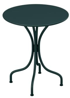Vente-unique-Gartentisch rund - D. 60 cm - Metall - Tannengrün - MIRMANDE von MYLIA