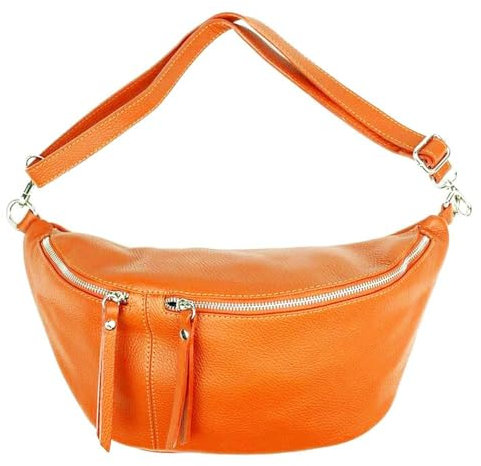 ECHT Leder XXL BODYBAG Bauchtasche UMHÄNGETASCHE CROSSBAG (orange)