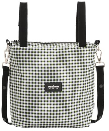 Cambrass - Bolso Carro Maternal y Organizador para Pañales - Maternidad para Carritos de Bebé - New Vichy Kaki 12x40x35 cm