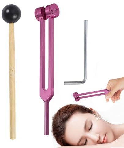 Solfege Stimmgabel-Set, Stimmgabel-Set | Stimmgabel aus Aluminiumlegierung 128 Hz, präzises Frequenzdiagnose-Set, enthält einen Stimmgabelhammer für Entspannung, Yoga