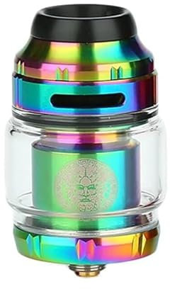 Zeus X RTA Atomizador, llenado por arriba 4.5ml, Diámetro 25mm, Deck reconstruible de bobina simple/doble, tanque de vape DIY cigarrillos electrónicos for 510 Box Mod -No Nicotine (Arcoíris/Rainbow)