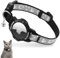 Reflektierend Airtag Katzenhalsband mit Sicherheitsverschluss und Glöckchen, Verstellbar Halsband Katze mit Apple Airtag Hülle (Schwarz, Kätzchen 18-26cm)