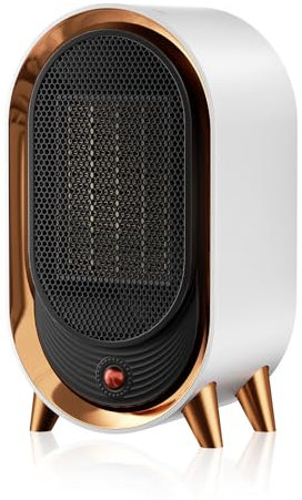 Feenao Electric Heater, Ceramic Plug in Fan Heater, Portable Energy Efficient Home Heater with 2 Heat Settings, Overheat & Tip Over Protection, Small Silent Smart Space Heaters for Bathroom, Bedroom