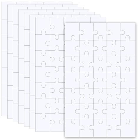 UEAVOID 8 Stück Blanko Puzzle zum Selbstgestalten, Personalisiertes Leeres Puzzle zum Bemalen für Kinder, Kindergeburtstag Spielzeug (15×10 cm, 35 Teile) (Weiß)