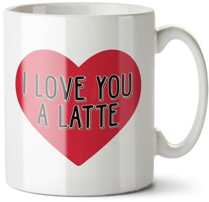 Black Raven Design - I Love You A Latte - Funny Boyfriend, Girlfriend Gift Mug, Ceramic, 11fl oz