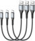 SUNGUY Cable USB vers USB C, 3 pièces 0.3m 3A Cable USB C Charge Rapide, Cable USB Type C compatible avec iPhone 16/15 Series, Galaxy S23/S22/S21, Google Pixel 8/8 Pro, appareils USB C-Gris