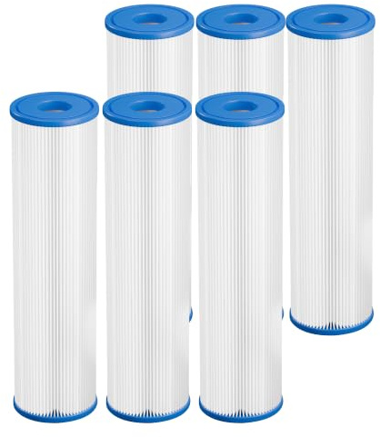 DAYEAR Filtro Repuesto baño de Hielo 25.4cm x 6.35cm 20 micras 6 Paquete | Filtro de inmersión fría 20 micras plisado reemplazo de filtrado de sedimentos para bañera de hielo bañera de hidromasaje