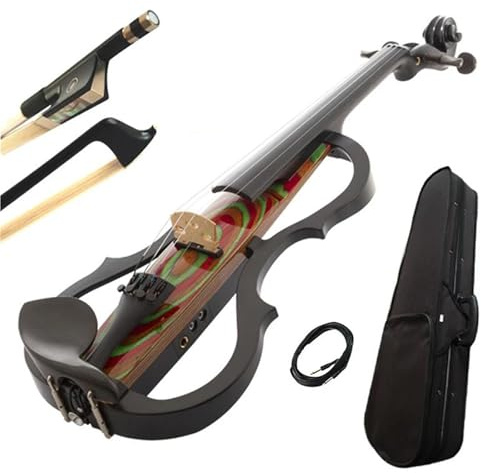 Violín Kit Intermedio De 4 Cuerdas Violín Eléctrico 4/4 Con Arco Y Estuche