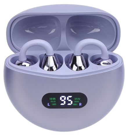 Fockety Sprachübersetzer-Ohrhörer, 144 Sprachen Übersetzungs-Ohrclips APP Online 2-Wege-Echtzeit-Sprachübersetzung, 24-Stunden-Batterieanzeige 5.4 Bluetooth-Übersetzergerät für (Purple)
