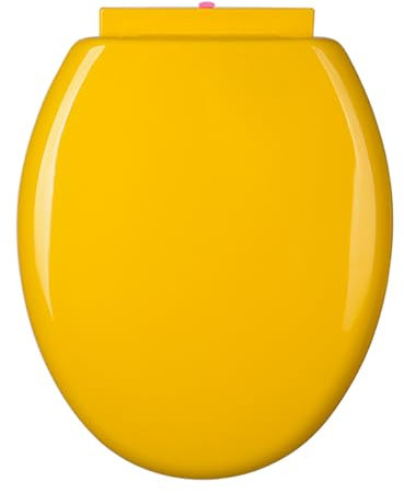 Round PP Toilet Seat with Lid Quiet Soft Close Color Toilet Seats Cover Easy To Install & Clean Adjustable Plastic Toilet Seat Yellow