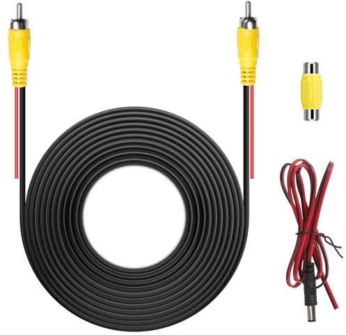 Cable de 10 m para cámara de marcha atrás, cable de vídeo RCA mejorado con doble blindaje y cable de alimentación para coche, monitor de aparcamiento, cámara de visión trasera