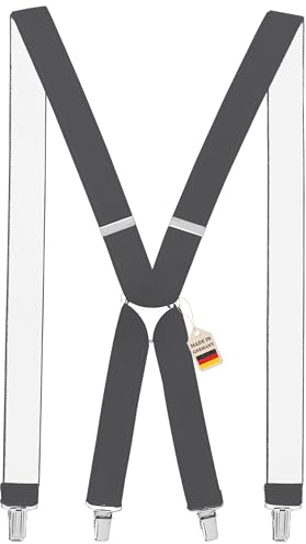 Zukunftsenkel Hosenträger 4 Starke Clips X-Form 3,5cm Breite Herren Damen Skihose Arbeitshose Verstellbar und Elastisch Fasnacht H-Form