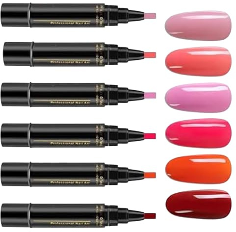 nagellack stifte - nagelöl | nagelöl stift| Schnelltrocknende Nagellack Markerstifte in 6 Farben | Beauty Dekoration Maniküre Werkzeuge Halloween Weihnachten Kein Nagellacks Malzubehör