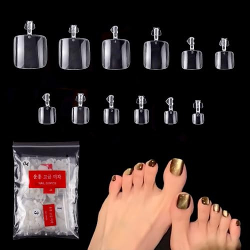 SSyang 600 PCS Faux Ongles Pieds, Ongle Pied, Capsule Pied, Capsules Ongles, Faux Ongle Et Clairs, pour Les Studios de Manucure, Débutants, Diy
