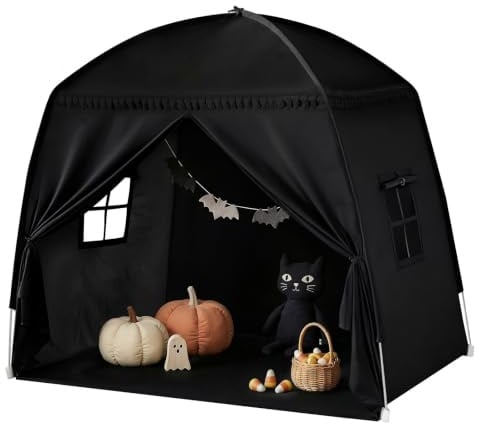 Bettzelt Zelt Kinderzimmer Kinderzelt: Boden Bett Kinder Höhle Zelt Indoor Playhouse-Portable & Foldable Doppelbett Etagenbett Vorhänge-Große Größe Mädchen & Jungen Haus Schlafzimmer Schlafen Zelte
