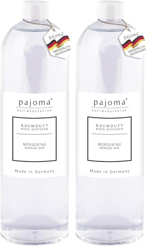 pajoma® Raumduft Nachfüllflasche 1000 ml, Morgentau | Nachfüller für Lufterfrischer | intensiver und hochwertiger Duft in Premium Qualität (Packung mit 2)