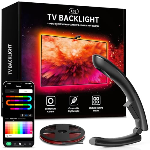 RapAir LED TV Backlight 11.5ft for 40-50 inch Screens and PC Monitors, 3.5m TV Strip Lights with Wi-Fi Smart App Control, Game & Movie Change Color with The Screen, 24 Scenes TV Light with Sensor