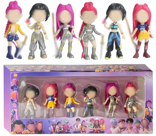 Kinderspielzeug Hunter Figuren, 6 Stück Huntrs Tortendeko Mini Figuren, Niedliche Cartoon Puppen Film Pop Singer Spielzeug Set für Fans und Sammler