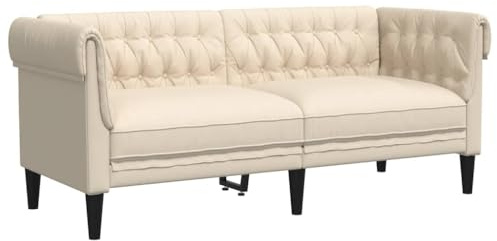 XHNIFBN 2-Sitzer Chesterfield Sofa Leinen 182,5×74,5×74,5 cm, kleines Schlafsofa mit Rollarmlehnen, Bequeme Couch für Wohnzimmer Jugendzimmer und Büro