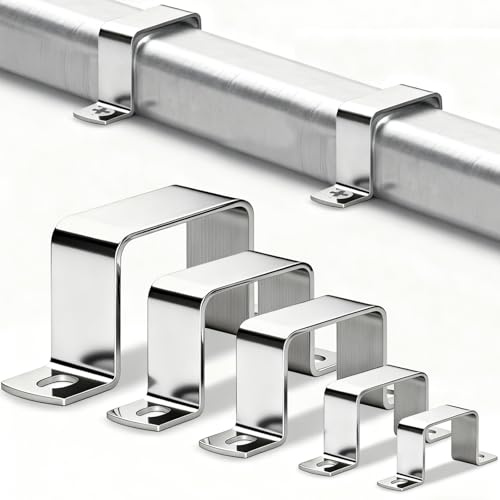 Abrazadera de tubo cuadrado 80x80mm, abrazadera cuadrada, 6 piezas, abrazadera en U, abrazadera de tubo, abrazaderas angulares, acero inoxidable 304, abrazaderas cuadradas, abrazadera de tubo cuadrada