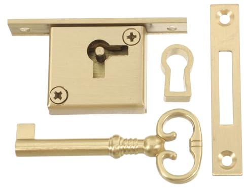 Healeved Vintage Kastenschloss aus Messing mit Schlüssel Quadratisch für Möbel und Briefkästen Bietet Zusätzliche und Vielseitige Verwendung im Haushalt