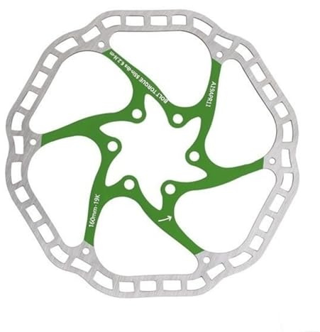 HAYSXVR Fahrrad Trommelbremse Fahrrad Bremsscheibe 160 MM 180 MM Ultraleicht Edelstahl Sechs Pin Bremsscheibe Wärmeableitung Disc MTB Teile Fahrrad Trommelbremse(160MM Green)