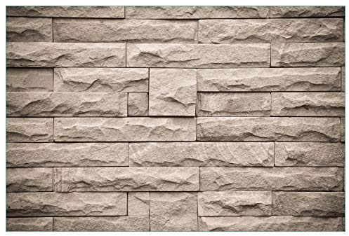 Wallario Küchenrückwand selbstklebend 90 x 60 cm, Motiv: Steinwand grau-braun | Spritzschutz abwischbar & pflegeleicht