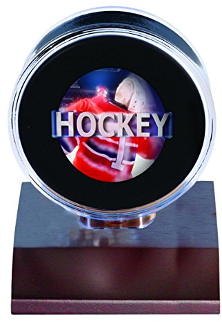 Ultra Pro NHL Puckhalter aus dunklem Holz, klein, transparent