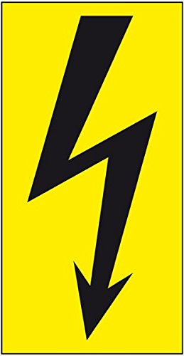 LEMAX® Warnschild Blitzpfeil, praxisbewährt, schwarz, Folie, selbstklebend, 50x100mm