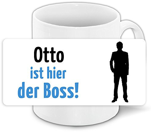 Tasse mit Motiv und Namen - Otto ist der Boss - | Büro-Tasse | Lustiger Becher