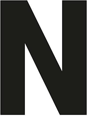 Merriway BH04047 (4 Pcs) Black Vinyl Stick-On Wheelie Bin Post Box Crate Dust Bin Letters 75mm (3 inch) Letter N - Pack of 4 Pieces