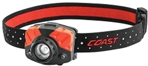 COAST FL75R 530 Lumen Twist Focus Wiederaufladbare Dual-Color LED Stirnlampe, Schwarz