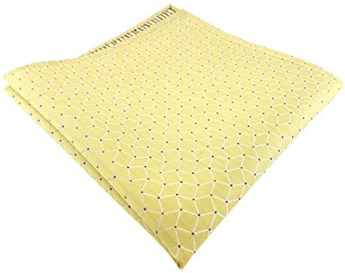 TigerTie Designer Seideneinstecktuch in gelb silber blau gemustert - Einstecktuch 100% Seide