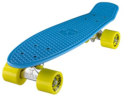 Ridge Skateboard Mini Cruiser, blau-gelb, 22 Zoll, R22