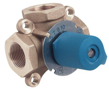 SOMATHERM FOR YOU, Vanne mélangeuse laiton 3 voies F1 - Passage standard Kv12, monobloc, motorisable, température -30°C à 110°C, pression max 10 bars, idéale pour chauffage