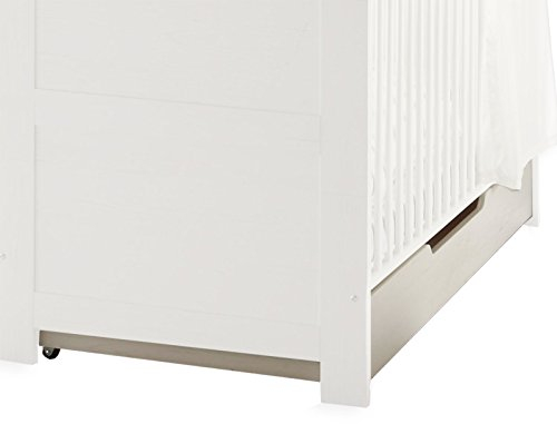 trendteam smart living Babyzimmer Auszug für Babybett Kinderbett auf Rollen Landi, 70 x 16 x 139 cm in Pinie Weiß Struktur (Nb.) im Landhausstil