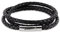 Auroris Echtleder Kette/Armband geflochten 5MM Farbe: schwarz mit Hebeldruckverschluss aus Edelstahl - Länge: 60cm
